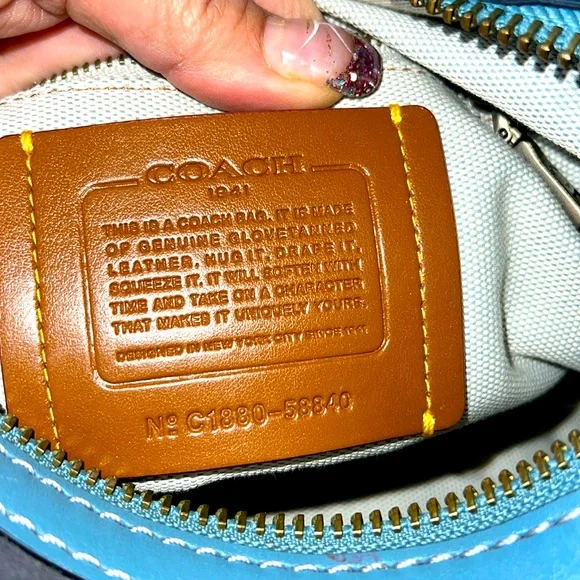 COACH#58840 BLUE TEA ROSE APPLIQUE ROGUE SATCHEL - Picture 16 of 17